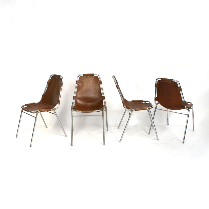 Set of 4 "Les arcs" chairs by Charlotte Perriand - 1970s