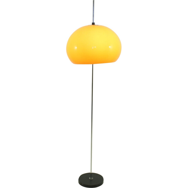 Vintage yellow floor lamp in plexiglass - 1970s