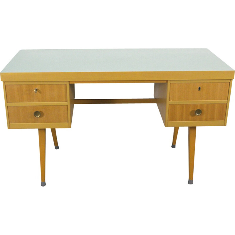 German vintage desk in wood and formica by EKA Werk - 1950s