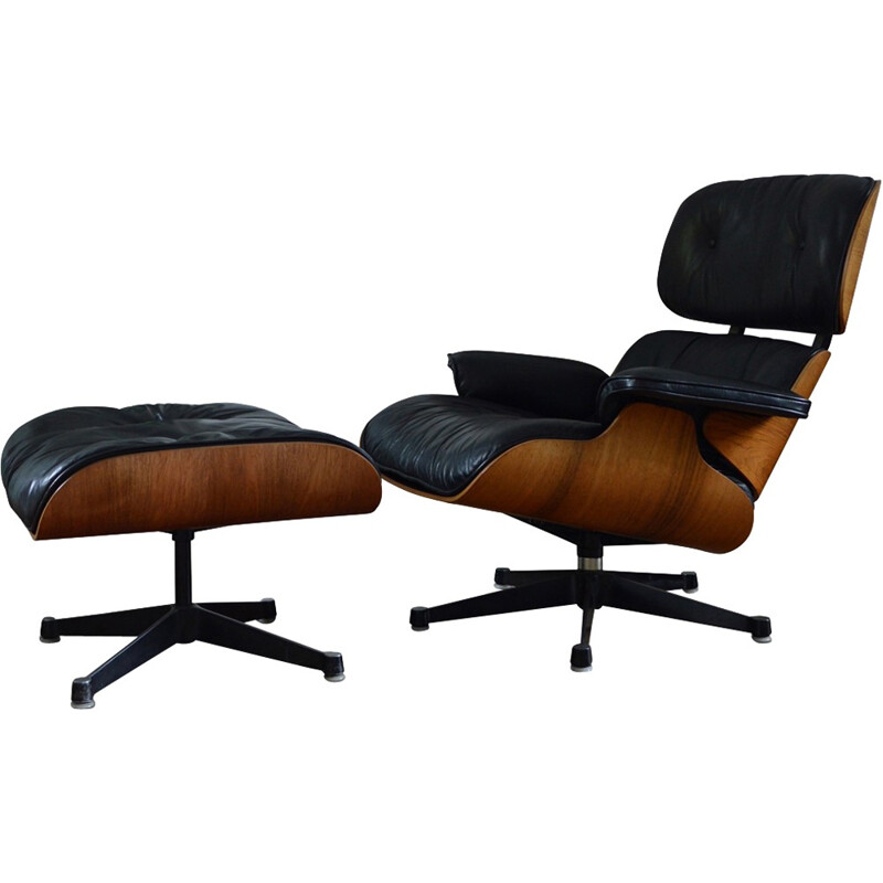 Rosewood Lounge Chair and Ottoman by Eames for Herman Miller - 1970s