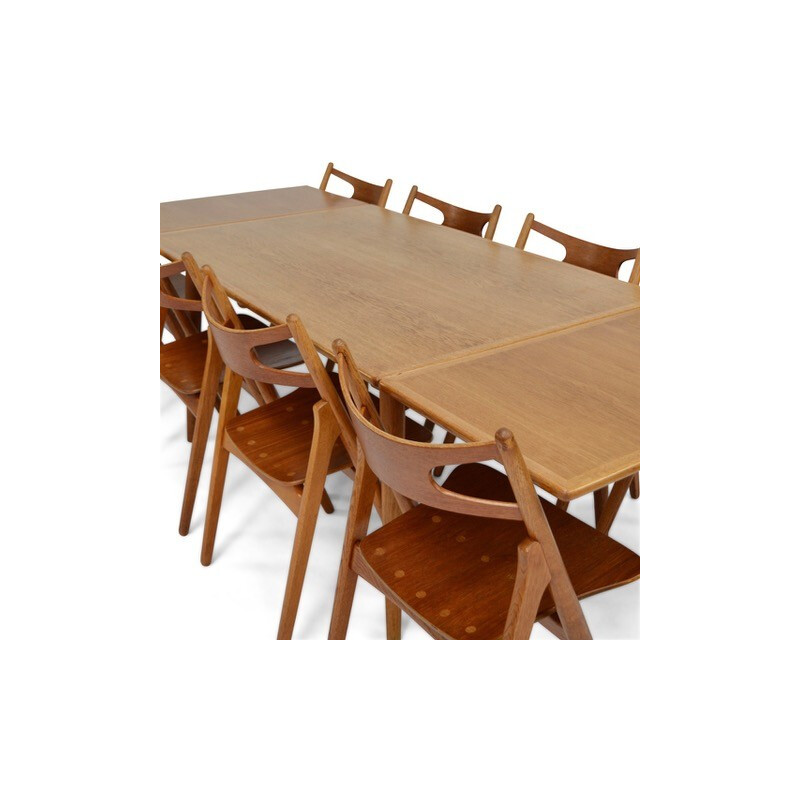  AT312  Sawbuck Dining Set by Hans Wegner - 1950s