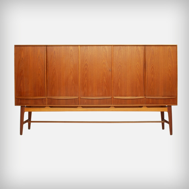 Danish Teak Highboard by Svend Åge MADSEN for K. Knudsen & Søn - 1950s