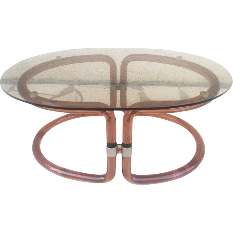 Italian coffee table in plexiglass and glass - 1970