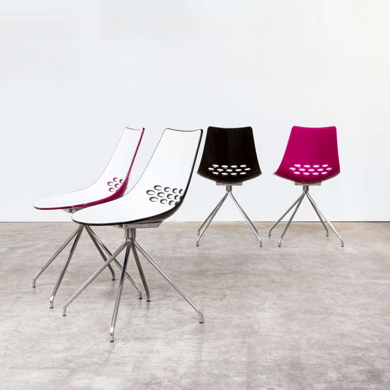 Set of 4 'Jam' pink and black chairs by Archirivolto pour Calligaris - 2000