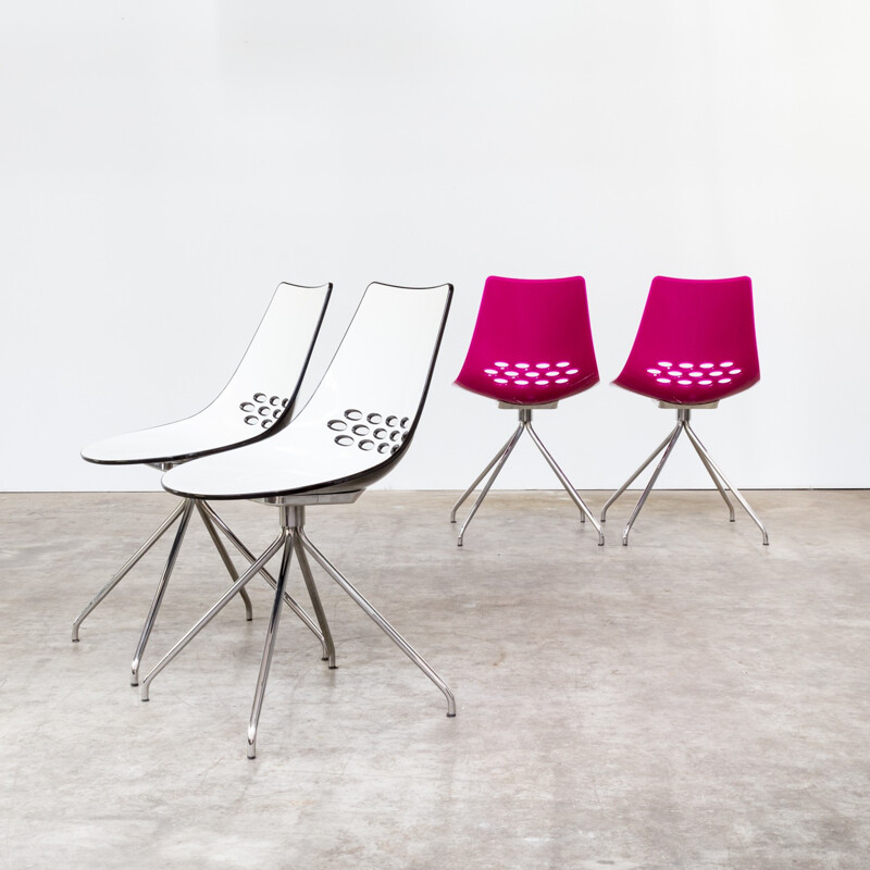 Set of 4 'Jam' pink and black chairs by Archirivolto pour Calligaris - 2000