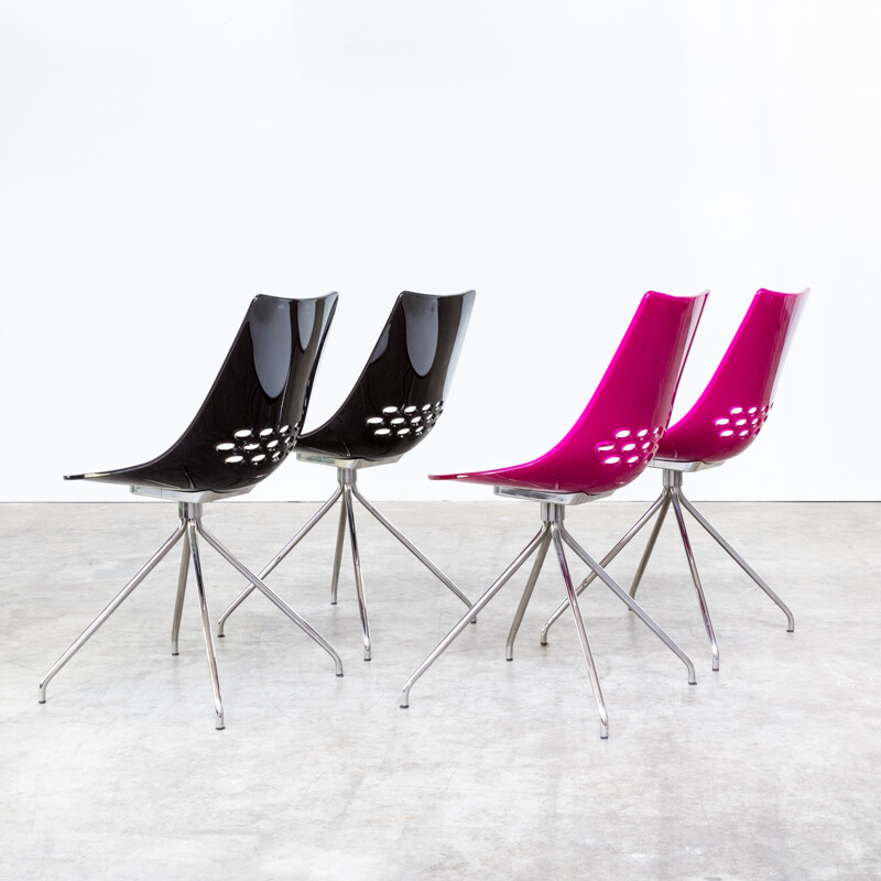 Set of 4 'Jam' pink and black chairs by Archirivolto pour Calligaris - 2000