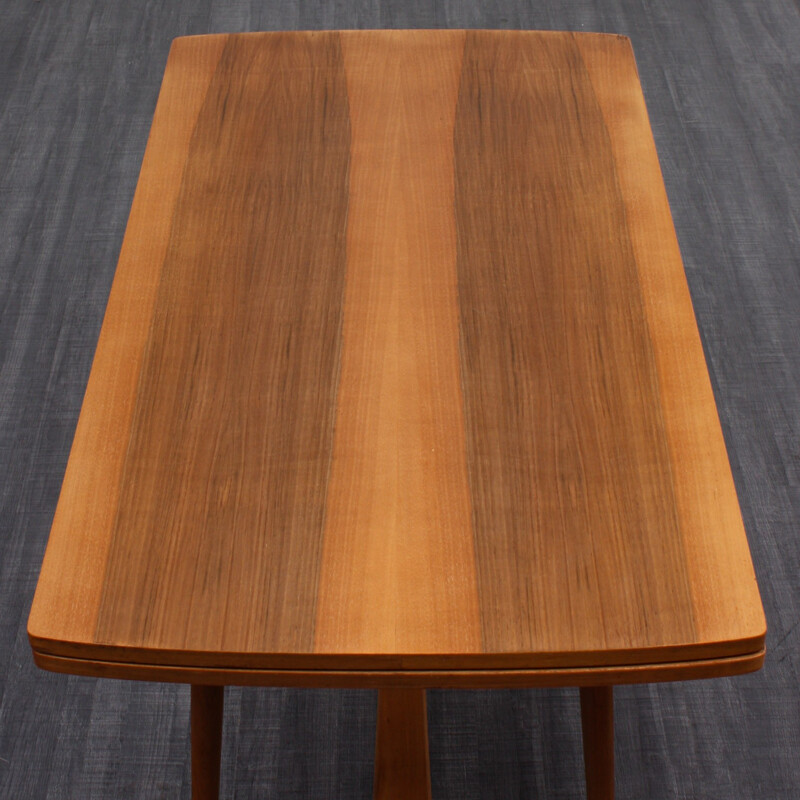 Vintage ajustable height walnut table - 1950s