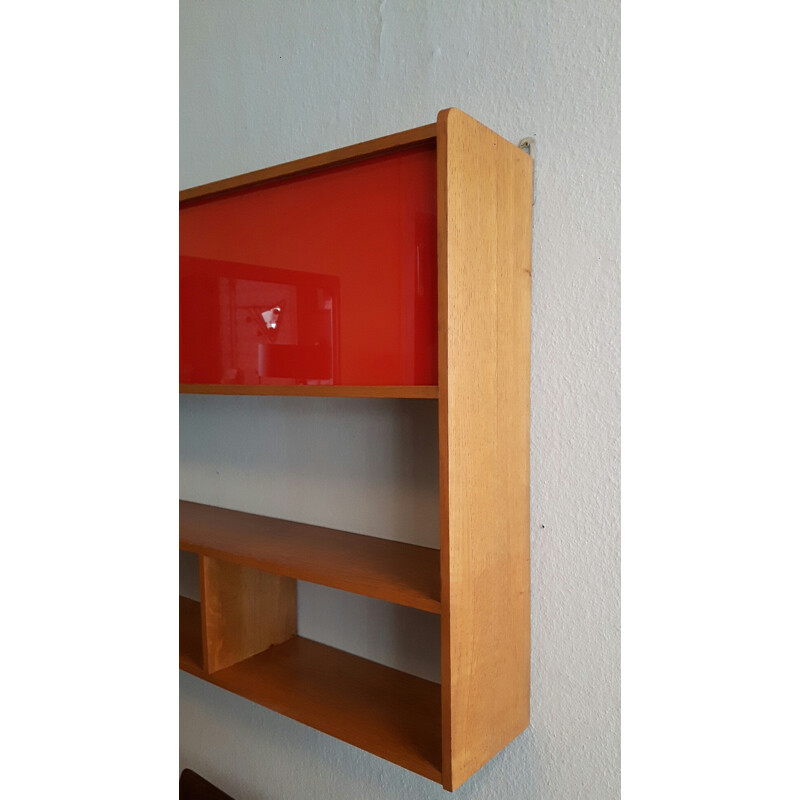 Vintage wall unit with sliding windows - 1950s