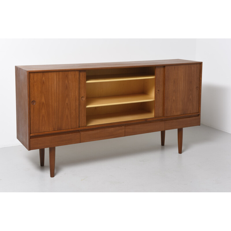 Danish teak 4 drawers sideboard, Denmark - 1960s