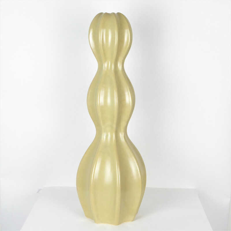 Amber yellow ceramic vase by Home Fashion - 1980s