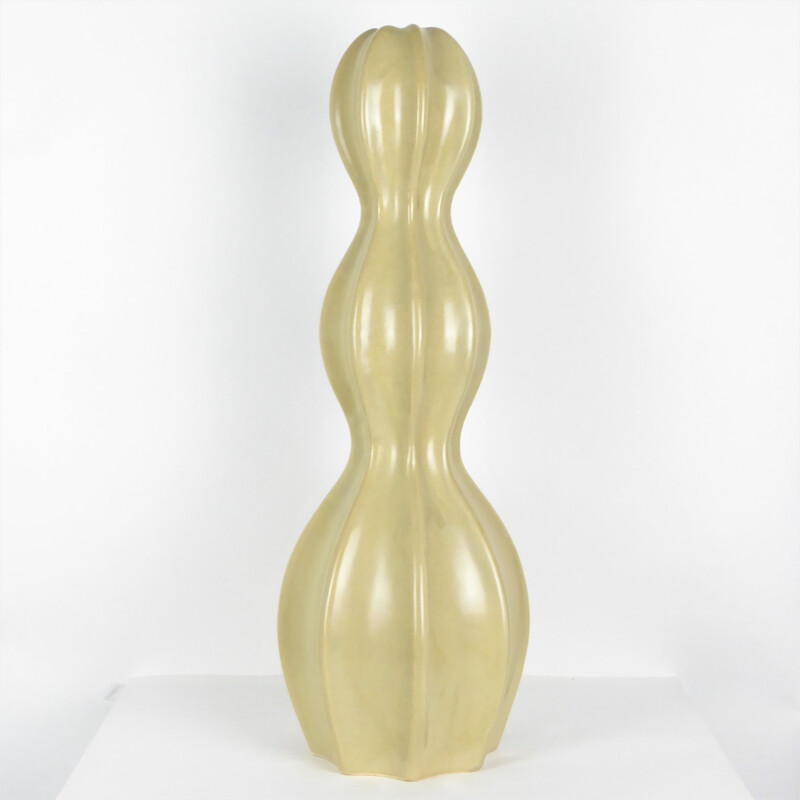 Amber yellow ceramic vase by Home Fashion - 1980s