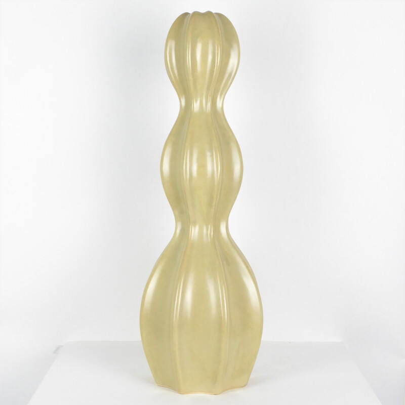 Amber yellow ceramic vase by Home Fashion - 1980s