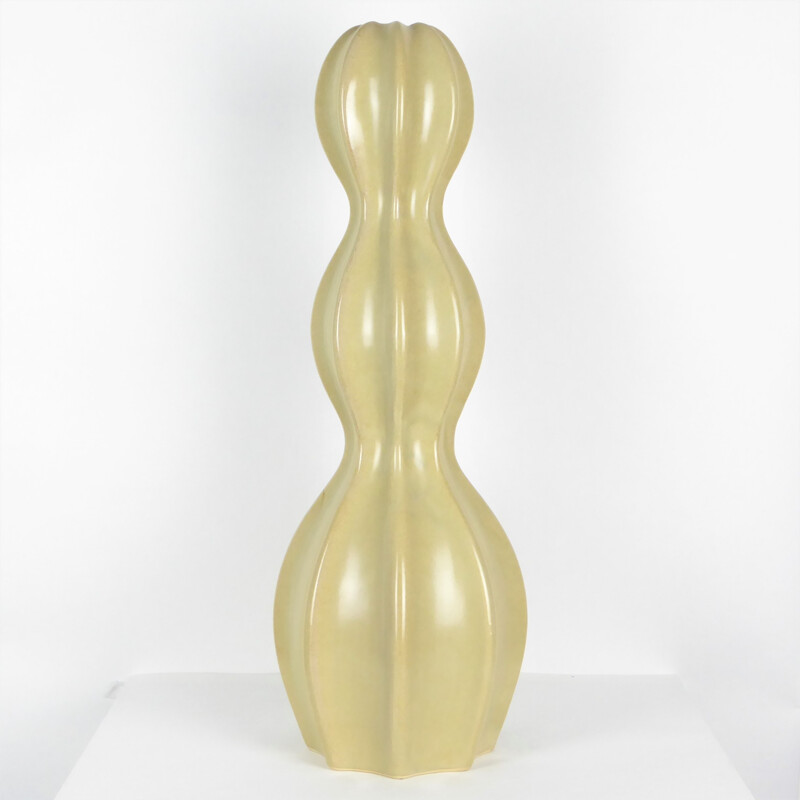 Amber yellow ceramic vase by Home Fashion - 1980s