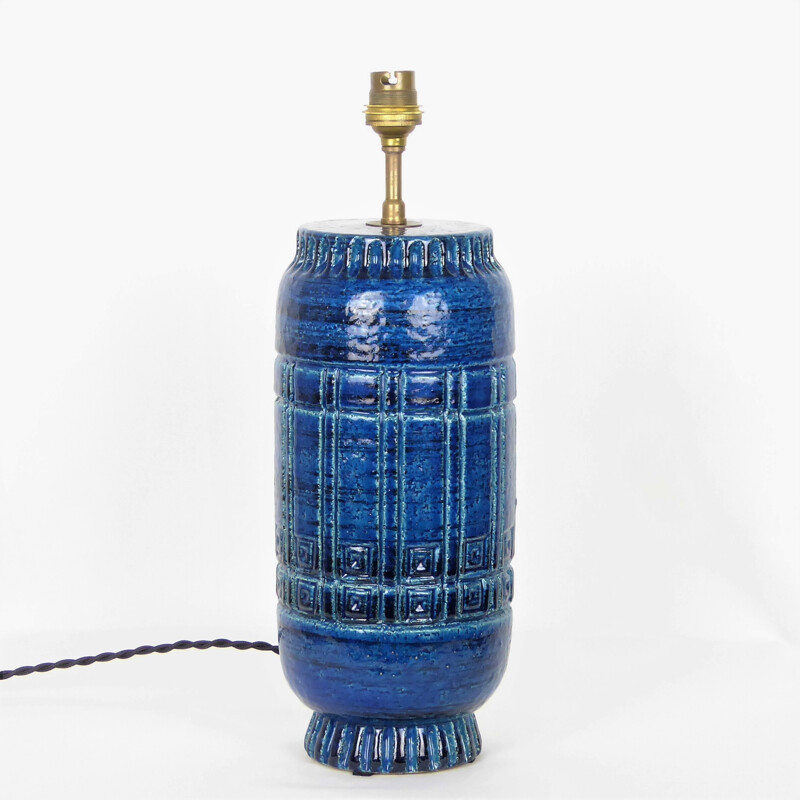 Pol Chambost Lamp, 1307 model, in blue ceramic, 1950