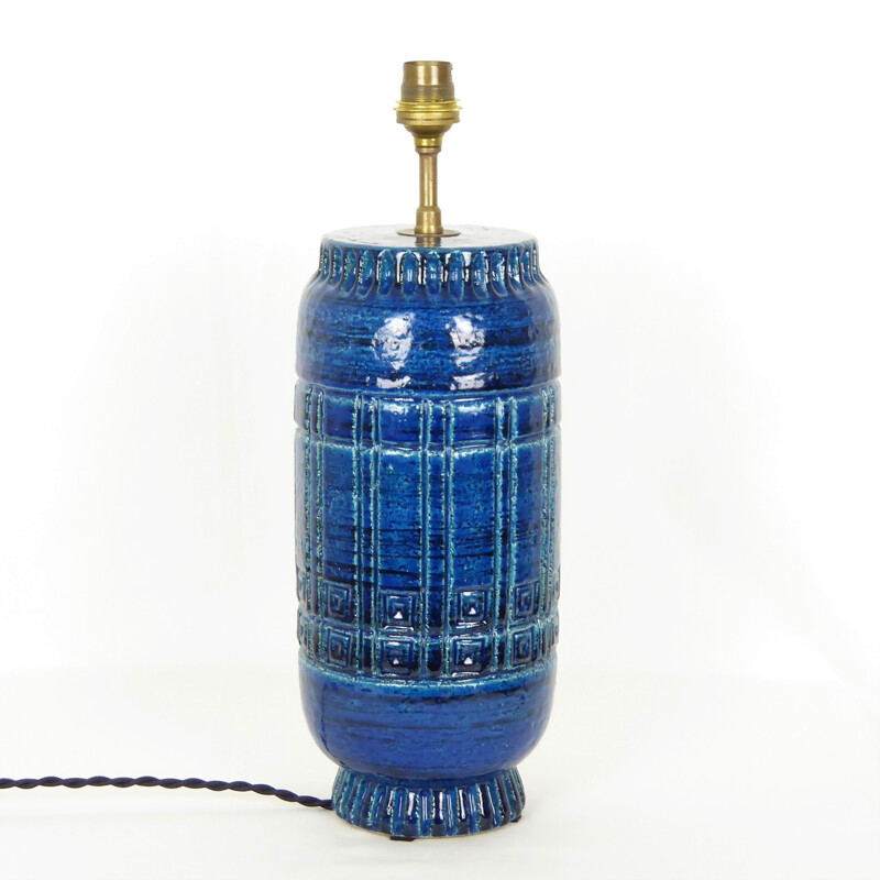 Pol Chambost Lamp, 1307 model, in blue ceramic, 1950