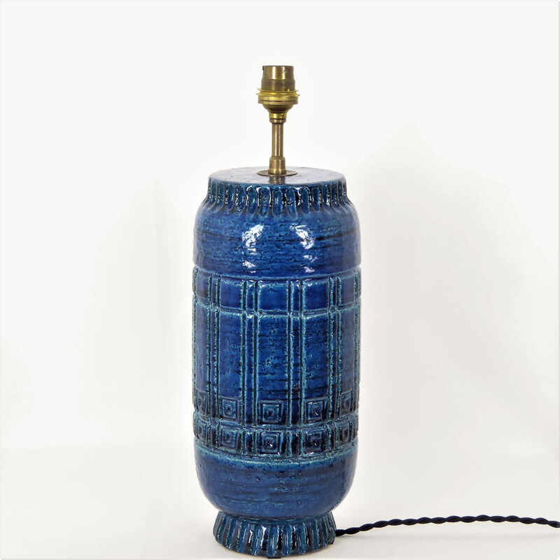 Pol Chambost Lamp, 1307 model, in blue ceramic, 1950