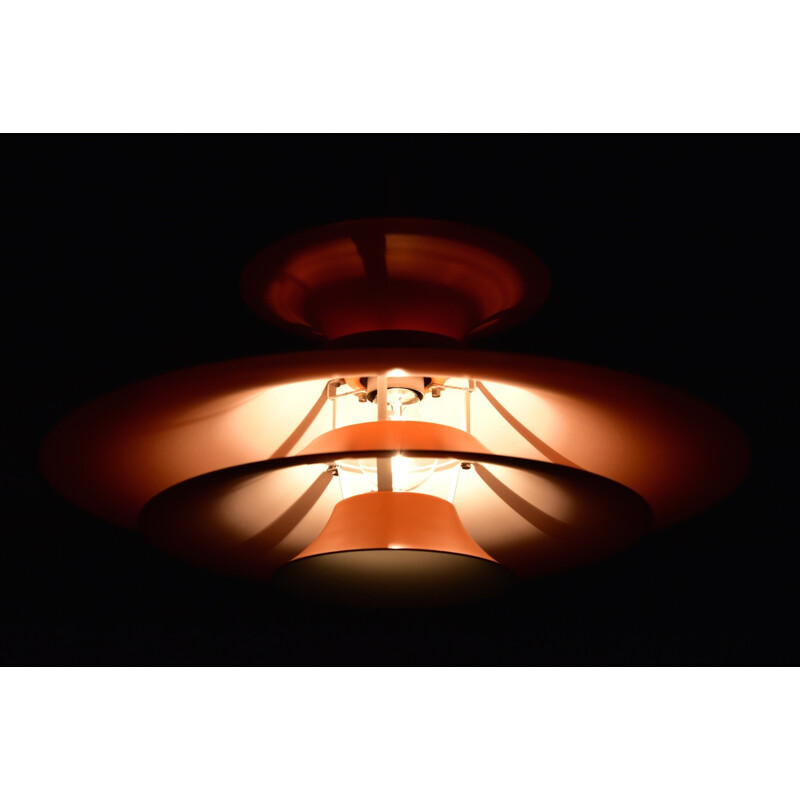 Orange pendant light by Erik Balslev or Fog & Mørup - 1960s 