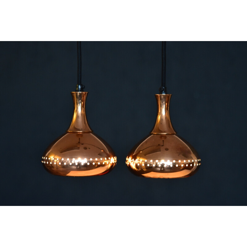 Copper pendant light by Hans Agne Jakobsson for AB Markaryd Sweden - 1950s 