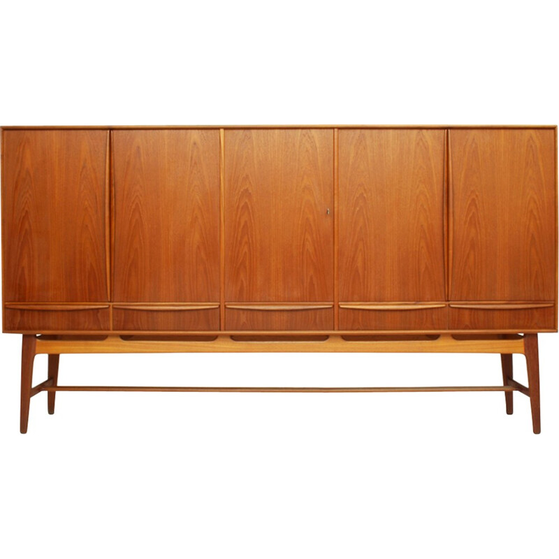 Danish Teak Highboard by Svend Åge MADSEN for K. Knudsen & Søn - 1950s