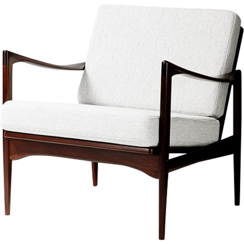 Pair of large white armchair by Ib Kofod-Larsen - 1960s