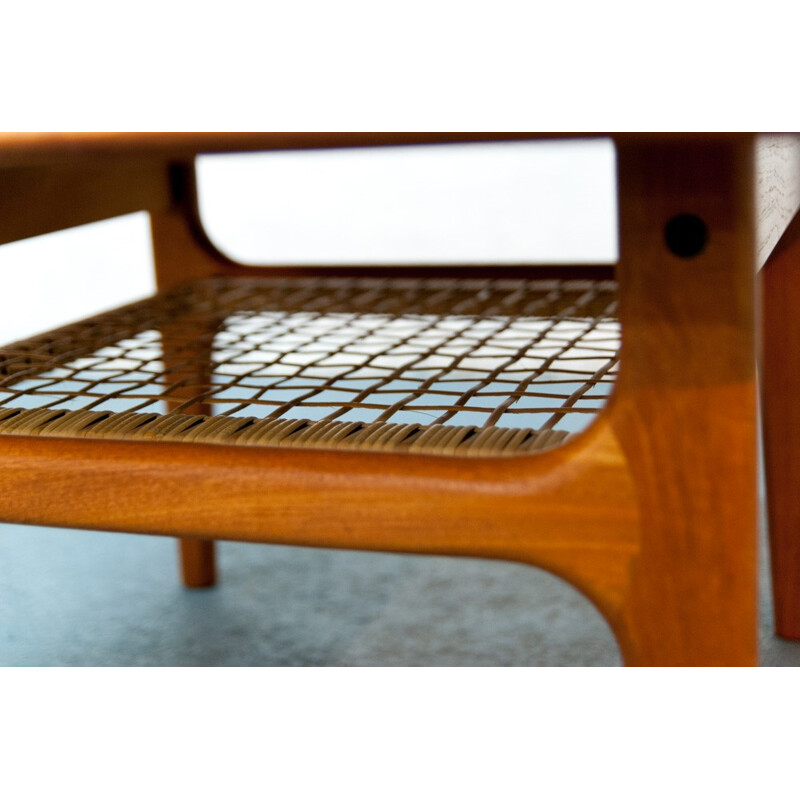 Square Danish coffee table in wood - 1960s