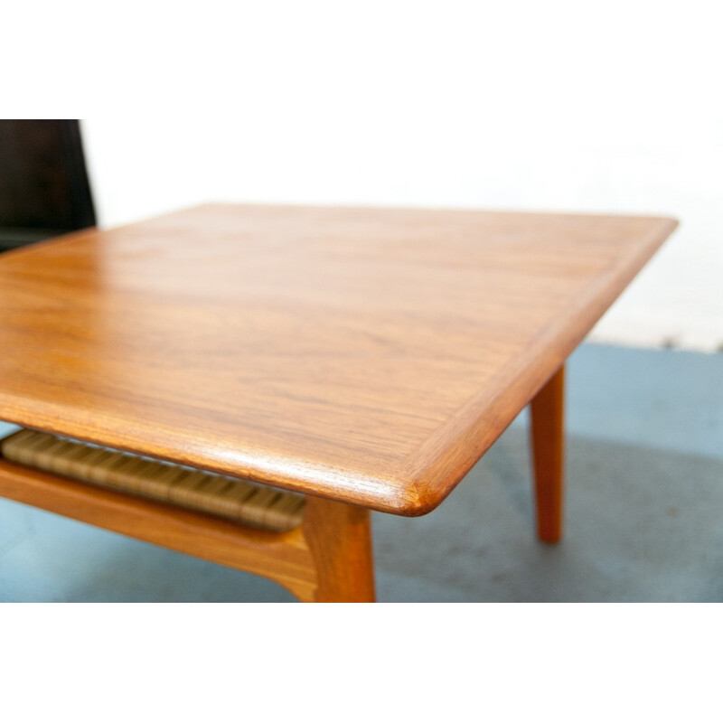 Square Danish coffee table in wood - 1960s