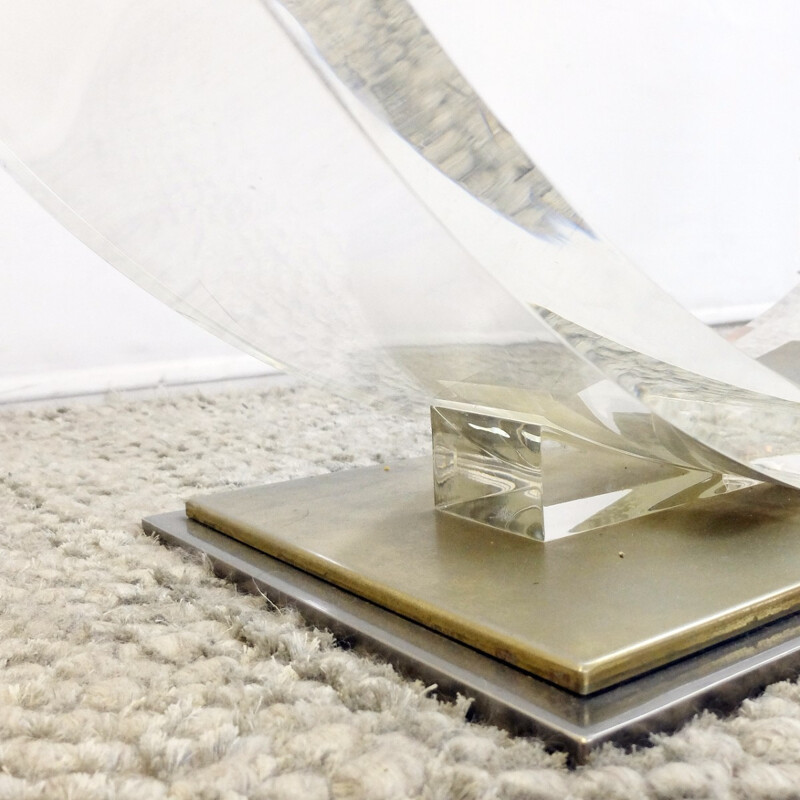 Vintage lucite coffee table in glass - 1970s