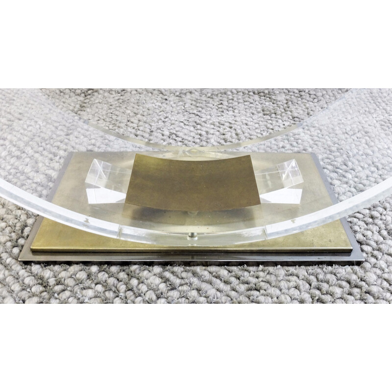 Vintage lucite coffee table in glass - 1970s