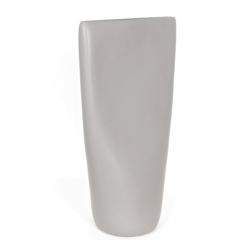 Vintage beige ceramic sculptural vase by Aza, 1980