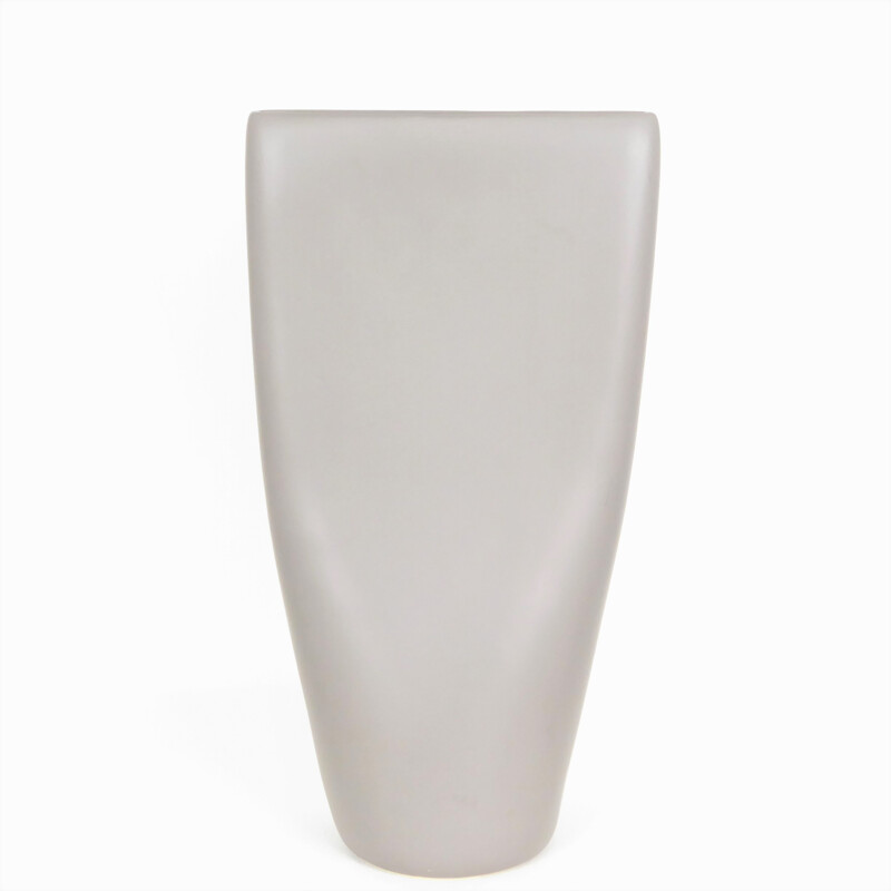 Skulpturale Vintage-Vase aus beigefarbener Keramik von Aza, 1980