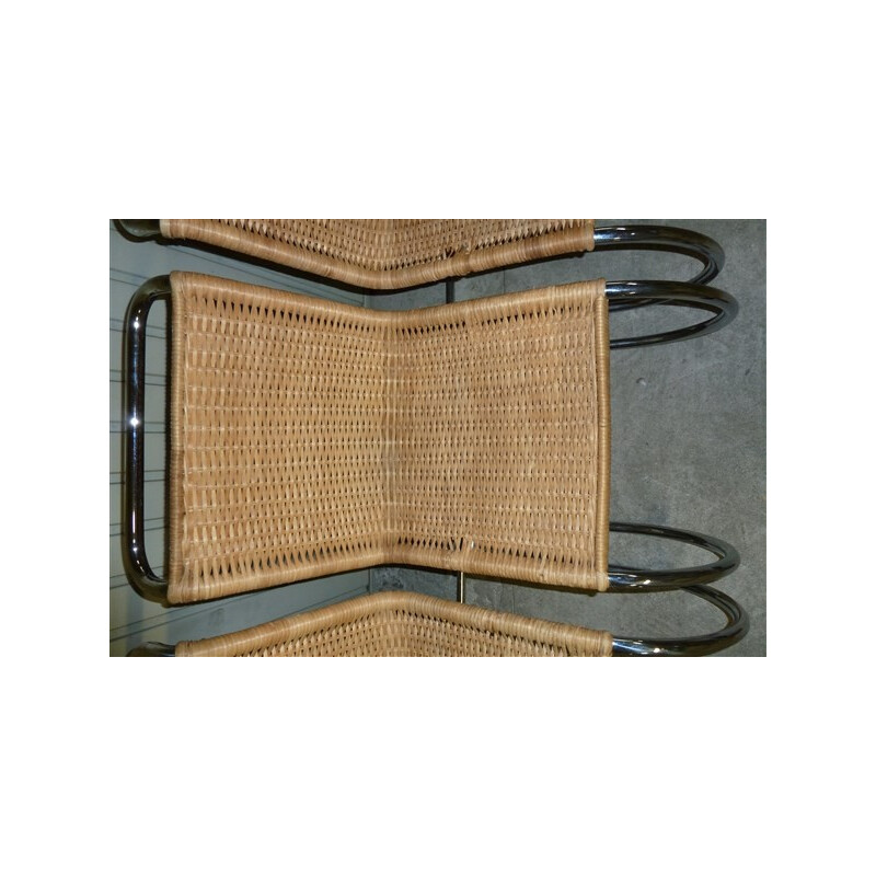 Set of 5 "MR10" rattan chairs by Mies van der Rohe for Stendig - 1960s