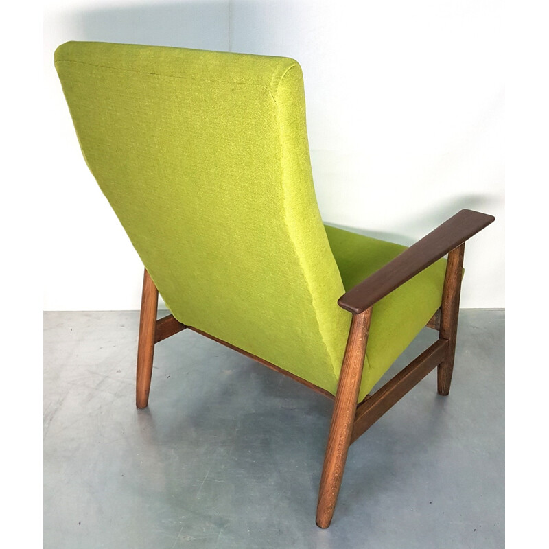 Vintage green armchair in teak - 1960s
