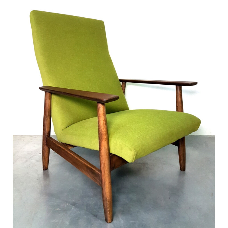 Vintage green armchair in teak - 1960s