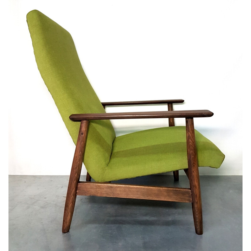 Fauteuil vintage vert en teck - 1960