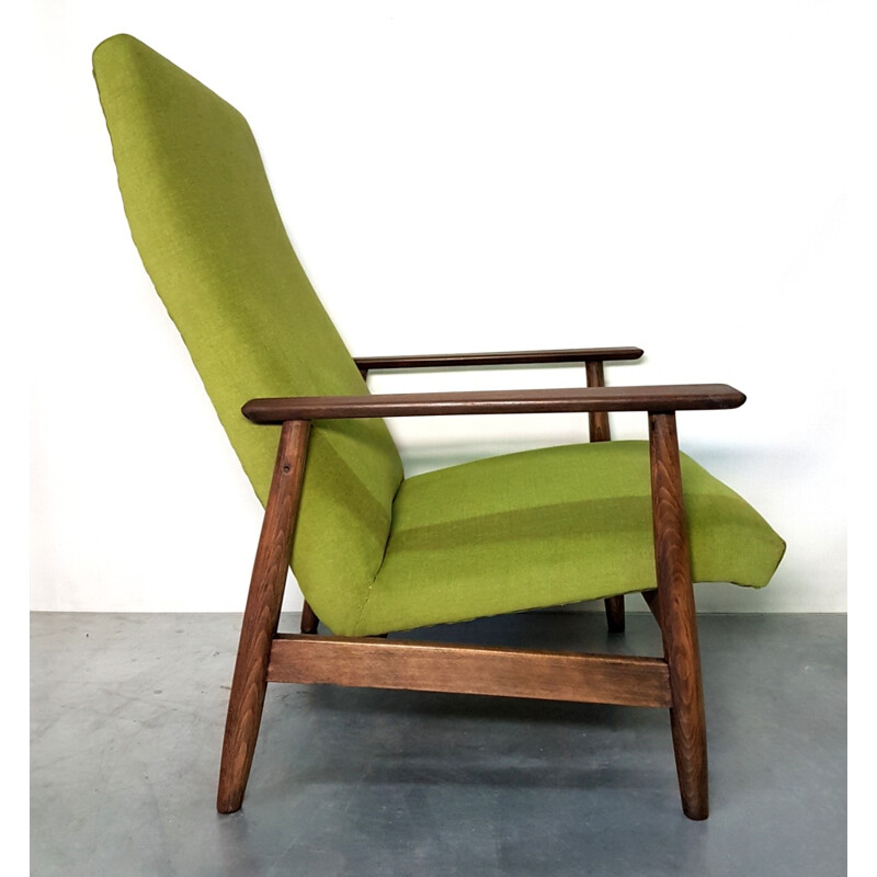 Vintage green armchair in teak - 1960s