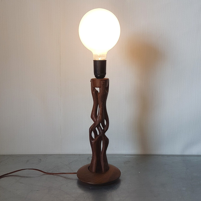 Vintage Scandinavian teak lamp - 1950s