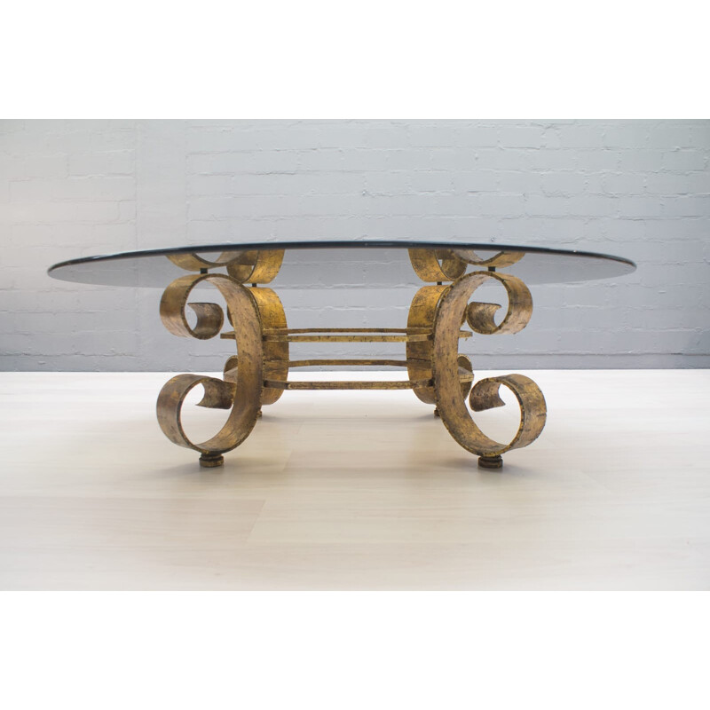 Large Spanish golden coffee table - 1960s