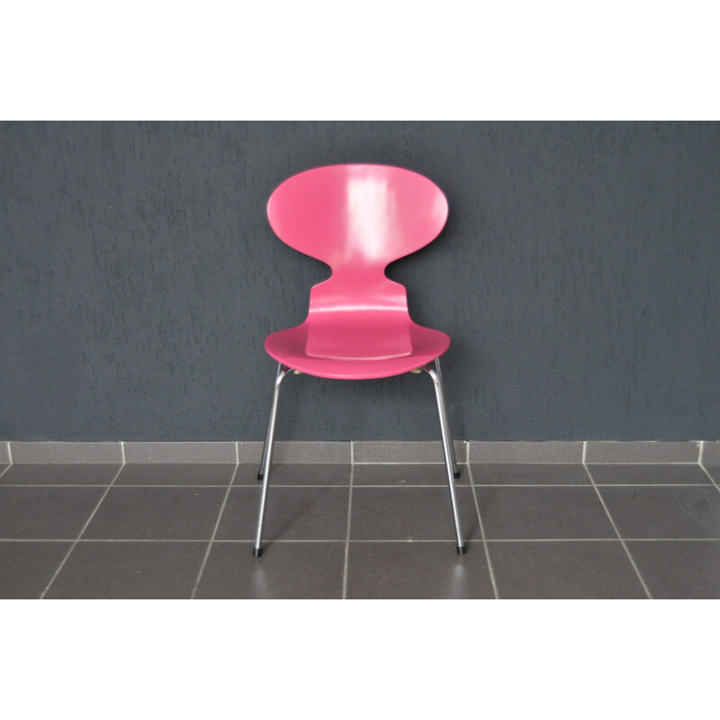 Set of 4 "3101" pink chairs by  Arne Jacobsen for Fritz Hansen - 1950s