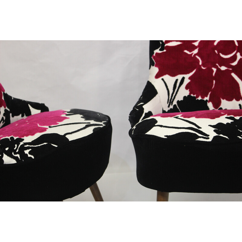 Pair of vintage armchairs, Ungaro fabric - 1950s