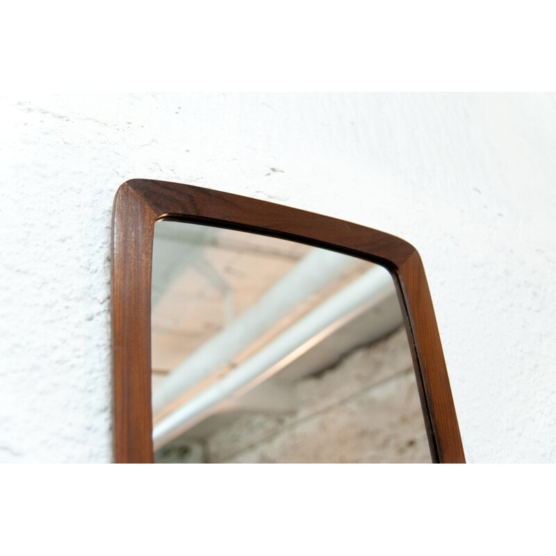 Scandinavian vintage mirror with a teak frame - 1960s