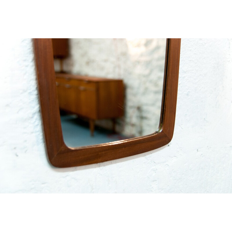 Scandinavian vintage mirror with a teak frame - 1960s