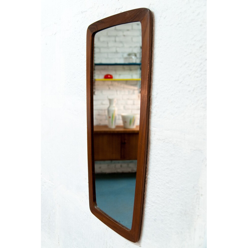 Scandinavian vintage mirror with a teak frame - 1960s