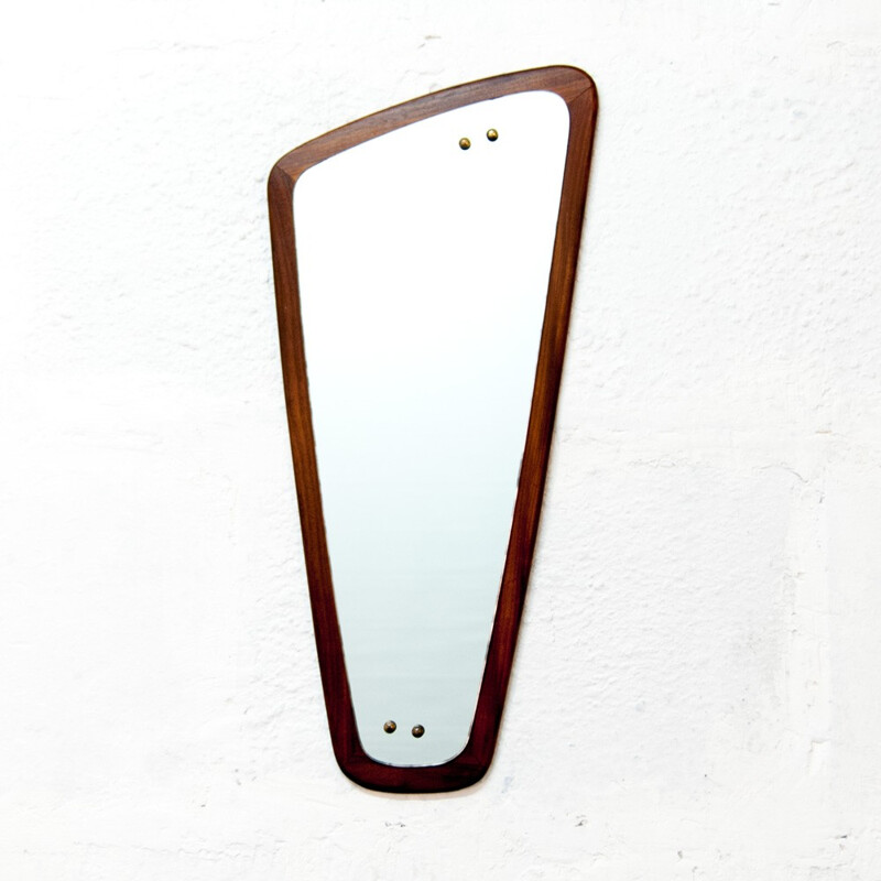 Asymmetric Scandinavian Mid-century Mirror - 1950s