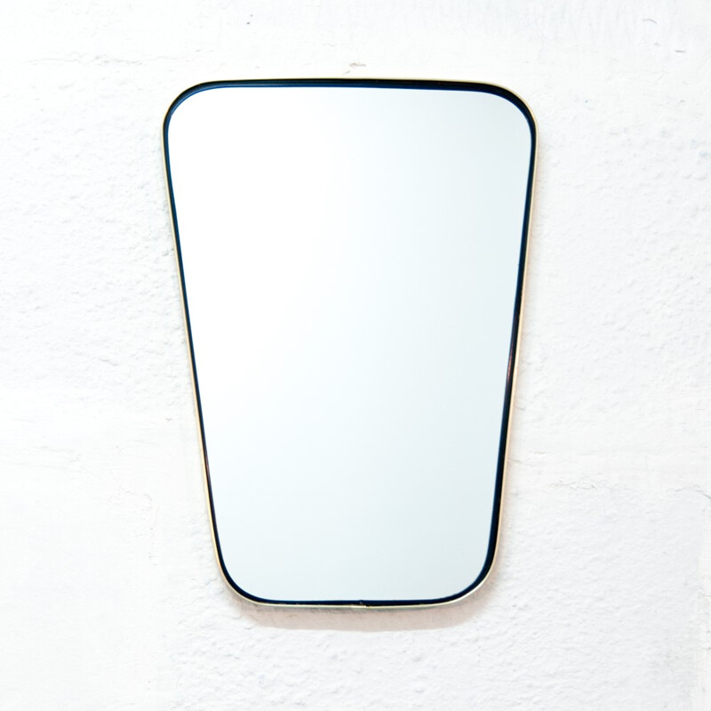 Vintage mirror with golden brass frame - 1960s