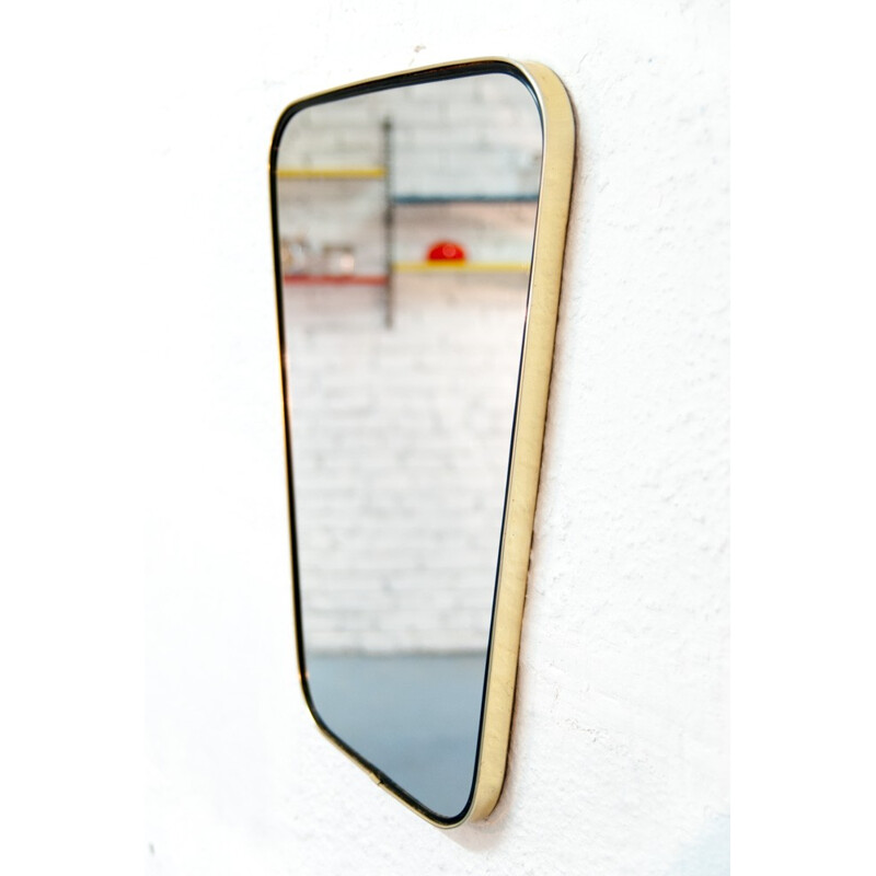 Vintage mirror with golden brass frame - 1960s