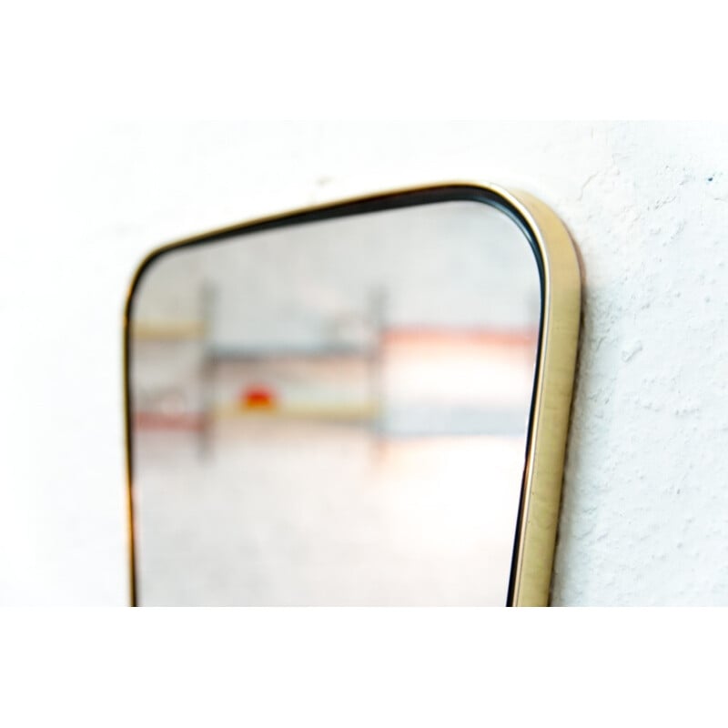 Vintage mirror with golden brass frame - 1960s