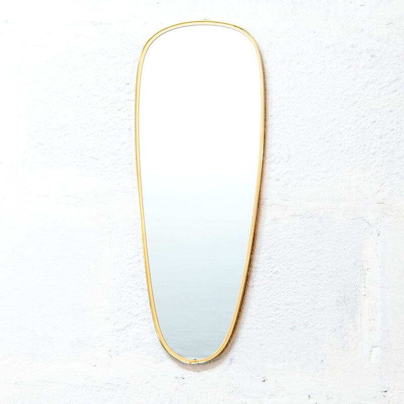 Large golden brass mirror - 1960s