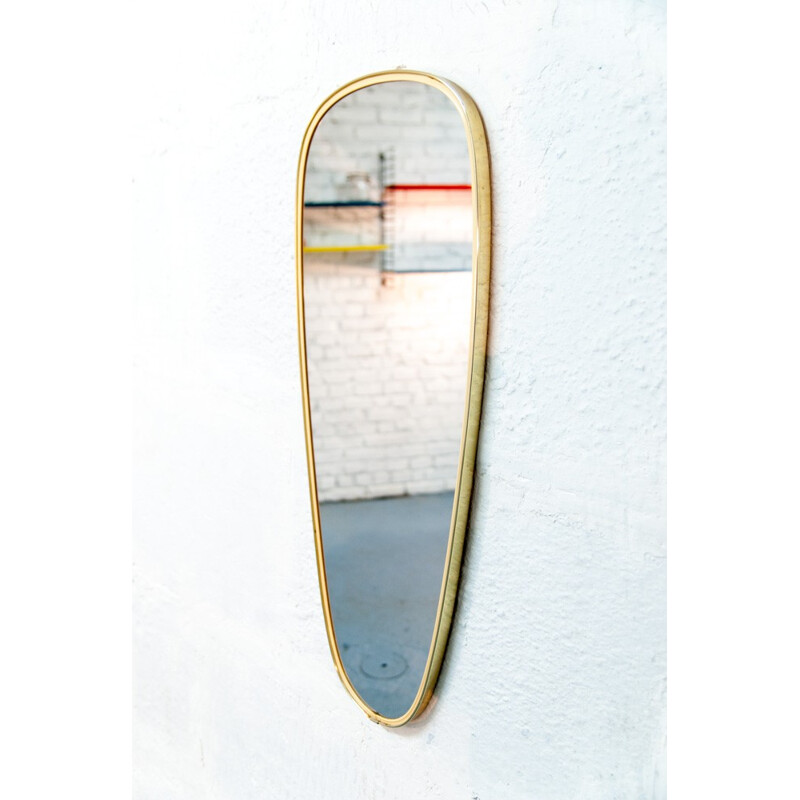 Large golden brass mirror - 1960s