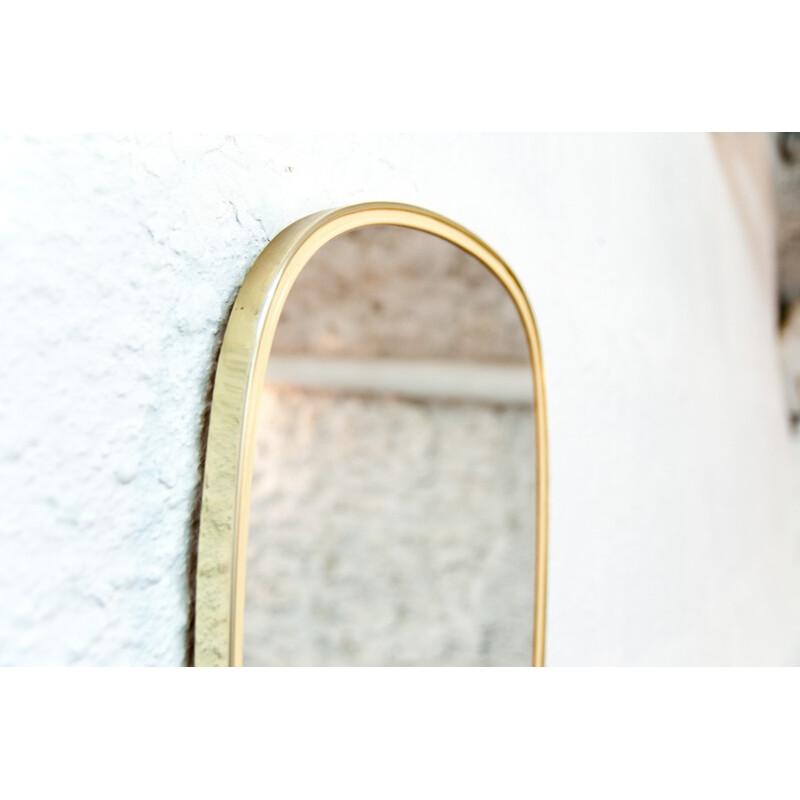 Large golden brass mirror - 1960s