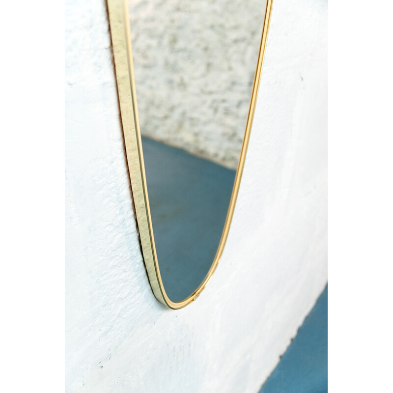 Large golden brass mirror - 1960s